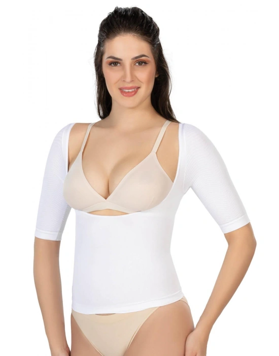BEYAZ MI Emay 5014 Göğsü Açık Yarım Kollu Korse