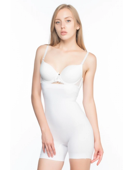 BEYAZ MI Emay 7026  Yüksek Bel Paçalı Korse