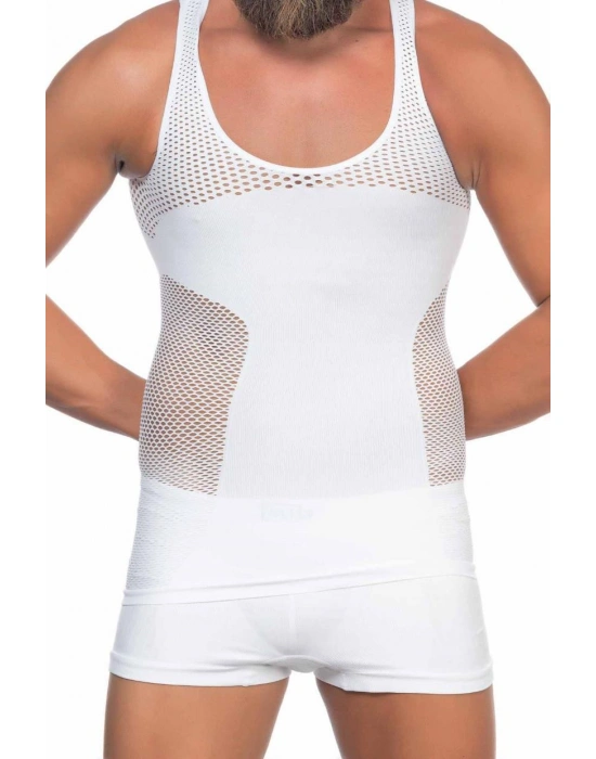 BEYAZ MI Emay E1006 Fileli Erkek Korse Atlet