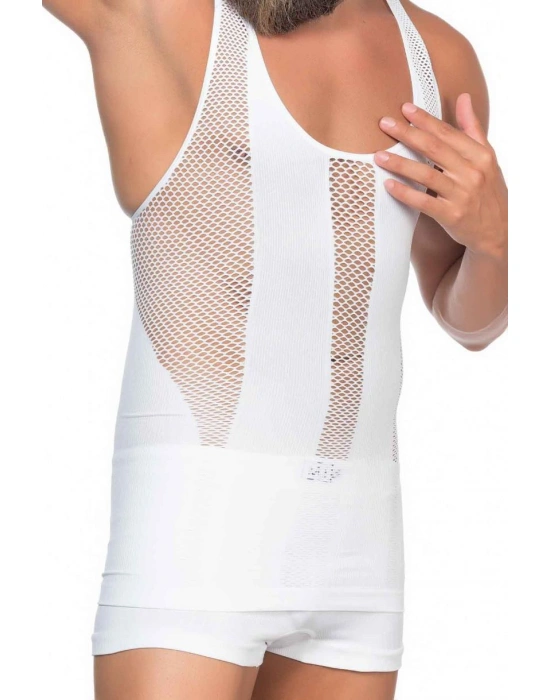 BEYAZ MI Emay E1009 Fileli Erkek Korse Atlet