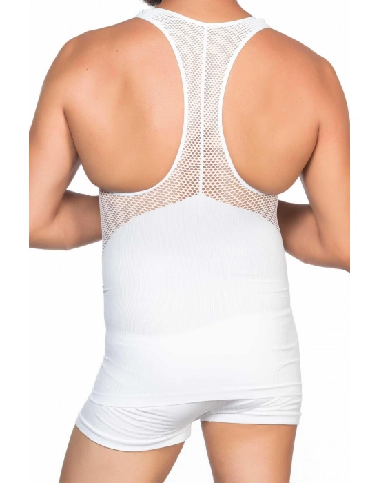 BEYAZ MI Emay E1009 Fileli Erkek Korse Atlet