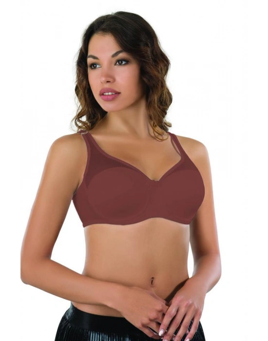 BORDO MI Emay 167D Pedli Tül Toparlayıcı Sütyen