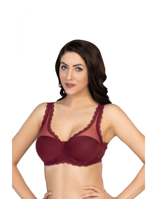 BORDO MI Emay 172 C PEDLİ DANTELLİ BALENLİ MİNİMAZER