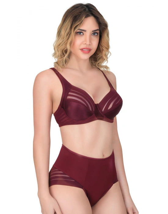 BORDO MI Emay 177 D Toparlayıcı Sütyen Takım