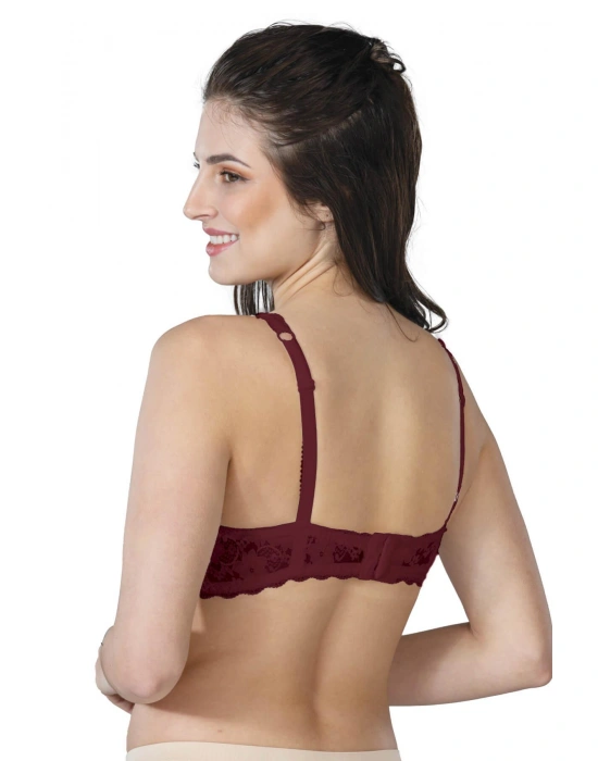 BORDO MI Emay 188 C Pedli Dantelli Telli Toparlayıcı Sütyen