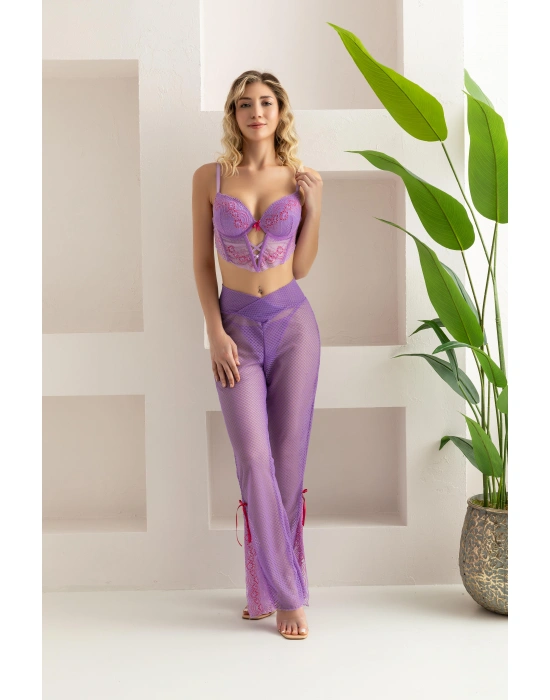 BRALET, PANTOLON, STRİNG TAKIM LİLA (32106)