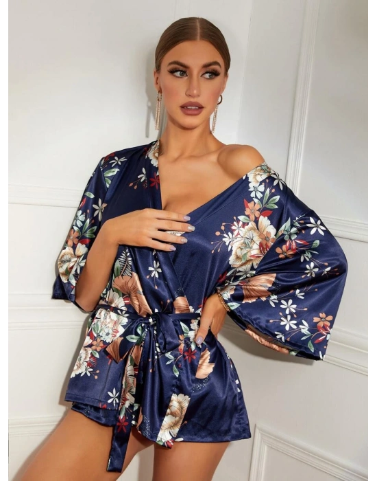 ÇİÇEK DESENLİ SABAHLIK 8330