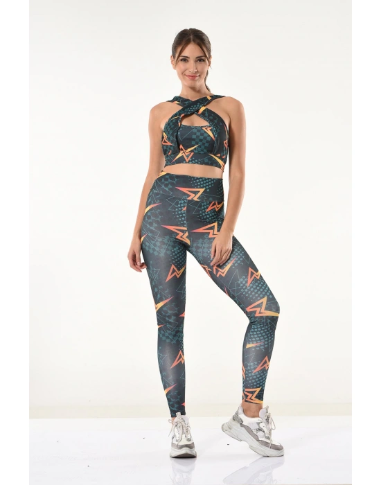 Derya Kurşun Baskılı Büstiyer Tayt Takım 531