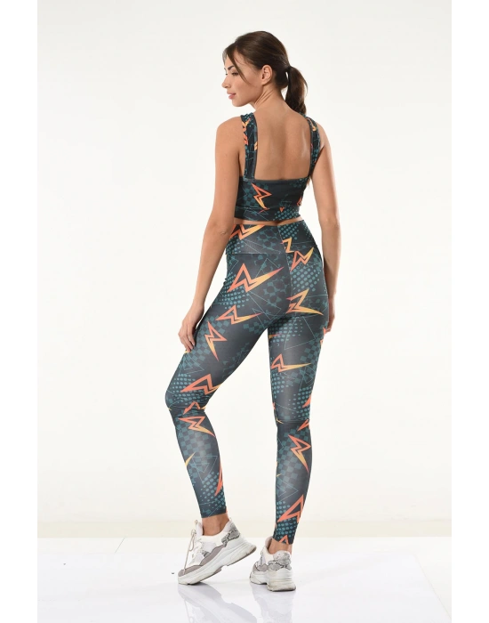 Derya Kurşun Baskılı Büstiyer Tayt Takım 531