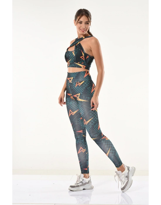 Derya Kurşun Baskılı Büstiyer Tayt Takım 531