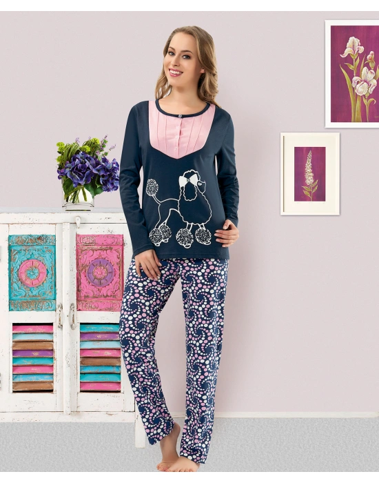 Derya Kurşun Baskılı Kadın Pijama Takım 814