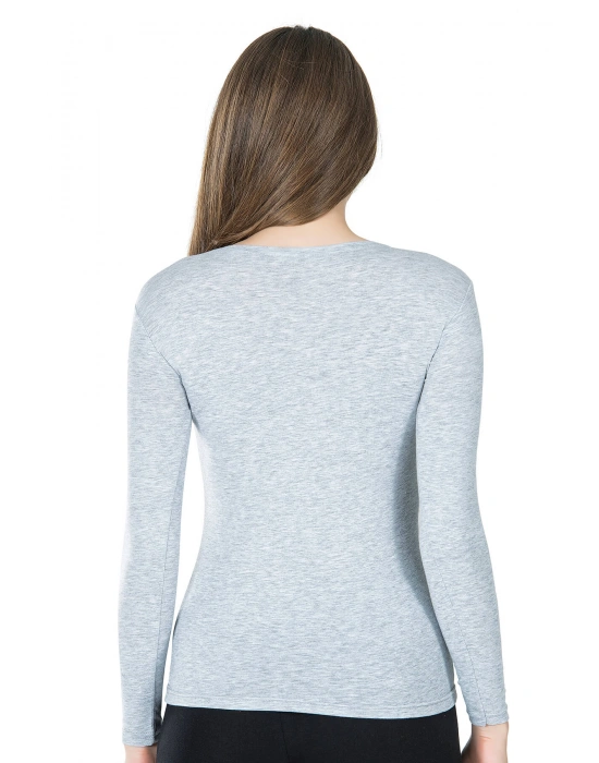 Derya Kurşun Bisiklet Yaka Uzun Kol Kadın Tişört 244