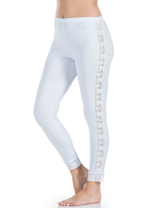 Derya Kurşun Dantel Şeritli Uzun Kadın Tayt 416