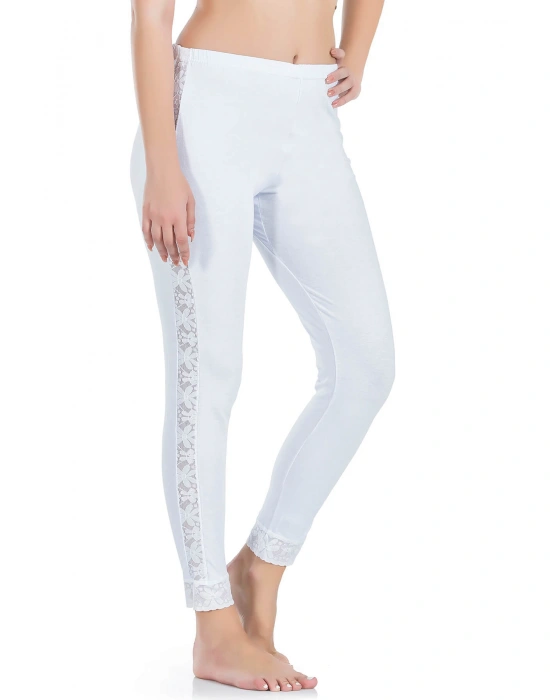 Derya Kurşun Dantel Şeritli Uzun Kadın Tayt 416