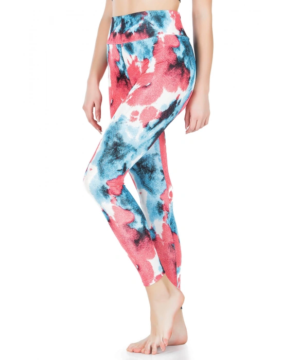 Derya Kurşun Desenli Yüksek Bel Kadın Tayt 0606