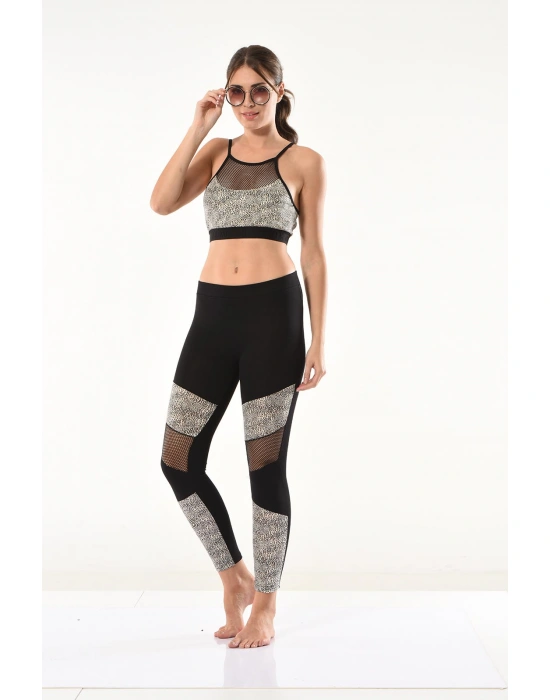 Derya Kurşun File Detaylı Büstiyer Tayt Takım 532