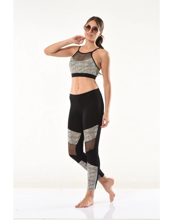 Derya Kurşun File Detaylı Büstiyer Tayt Takım 532