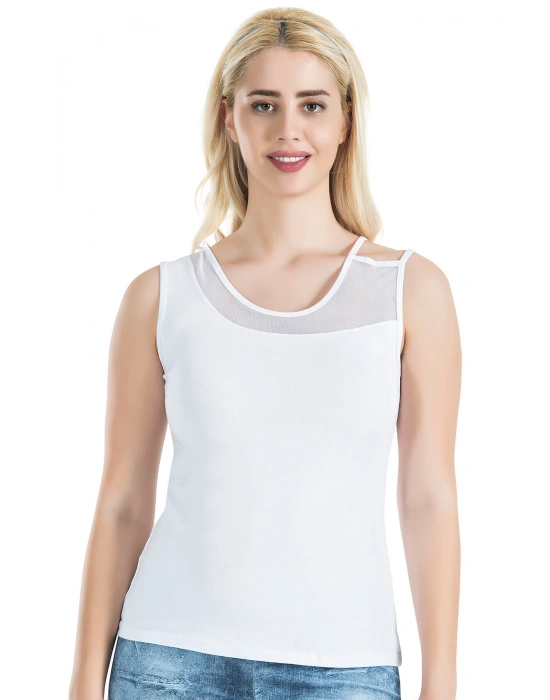 Derya Kurşun Geniş Transparan Askılı Kadın Atlet 180