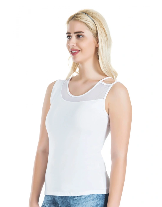 Derya Kurşun Geniş Transparan Askılı Kadın Atlet 180