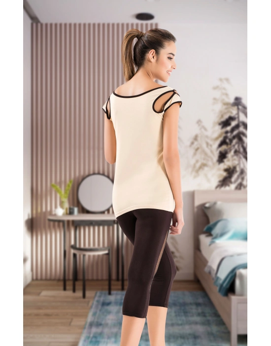 Derya Kurşun Geniş Yaka Kadın Kapri Takım 1502