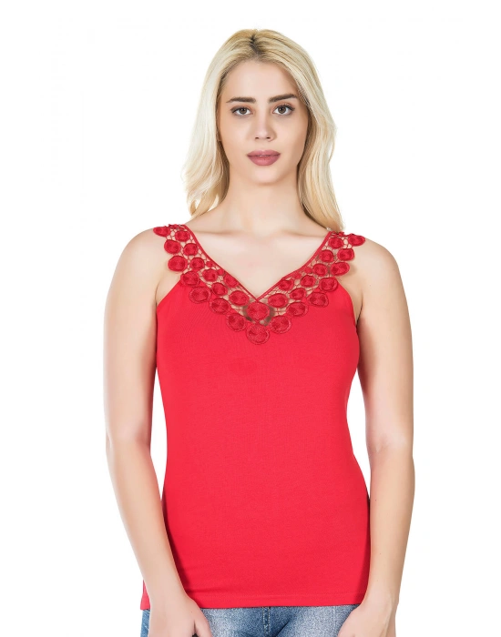 Derya Kurşun Güpürlü Kadın Tişört 268