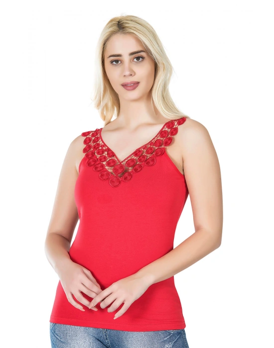 Derya Kurşun Güpürlü Kadın Tişört 268