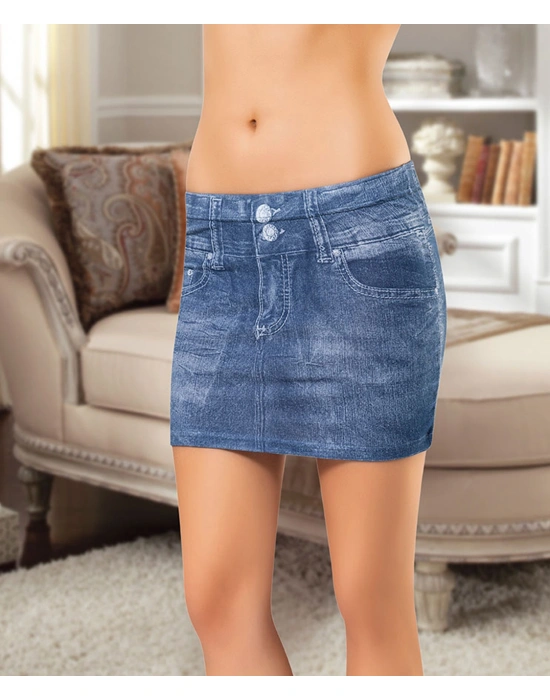 Derya Kurşun Kot Görünümlü Etek Tayt 453