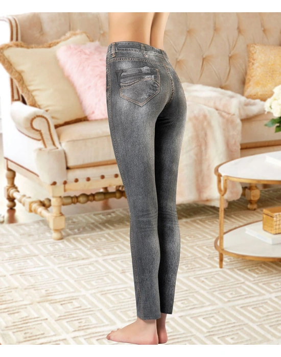 Derya Kurşun Kot Görünümlü Kadın Tayt 440