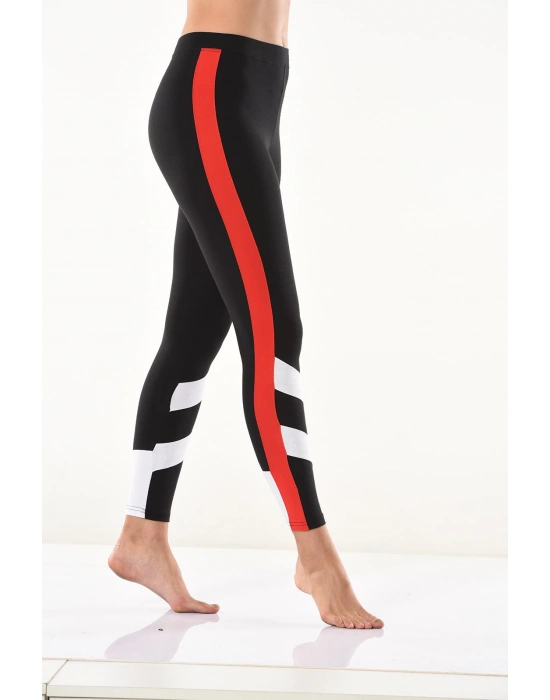 Derya Kurşun Şeritli Kadın Tayt 0588