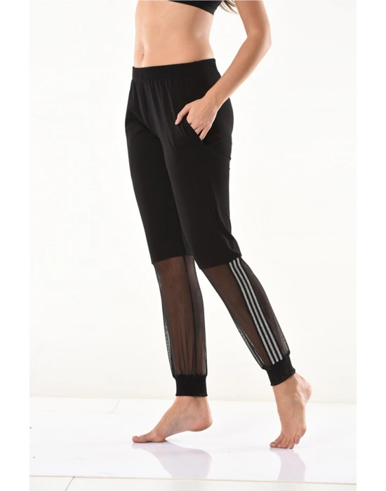 Derya Kurşun Transparan Detaylı Kadın Eşofman Altı DE09