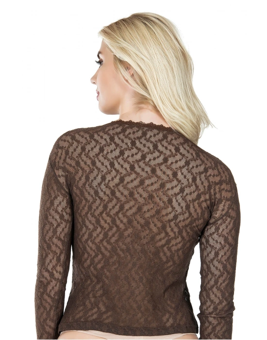 Derya Kurşun Uzun Kol Dantelli Kadın Tişört 279