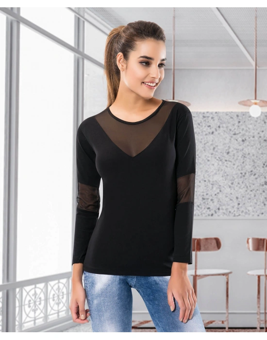 Derya Kurşun Uzun Kol Kadın Body 124