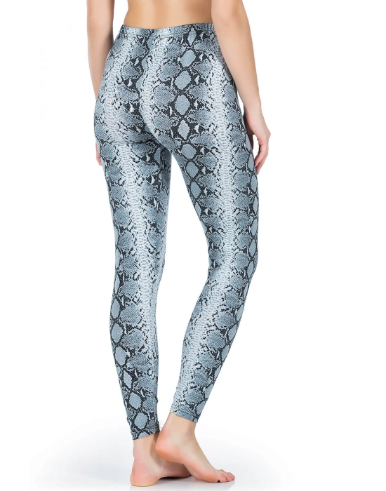 Derya Kurşun Yılan Derisi Görünümlü Uzun Kadın Tayt 444