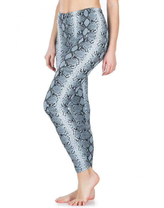 Derya Kurşun Yılan Derisi Görünümlü Uzun Kadın Tayt 444