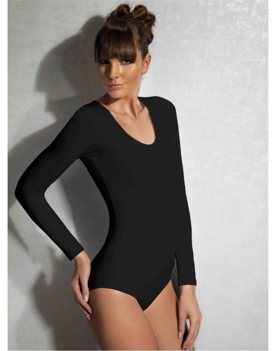 Doreanse 12401 Çıtçıtlı Uzun Kollu Geniş Yaka Body