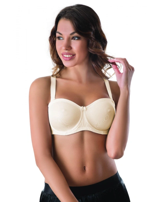 EKRU MI Emay 159 C Balenli Straplez Toparlayıcı Sütyen