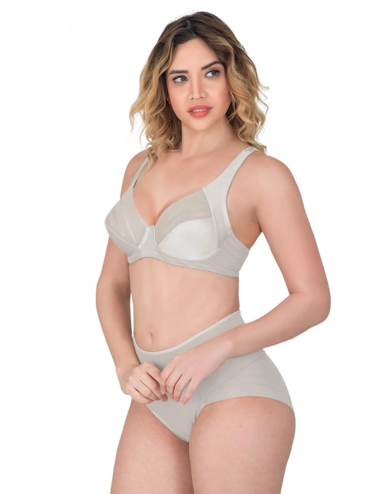 EKRU MI Emay 183 C Yan Destekli Toparlayıcı Balenli Sütyen