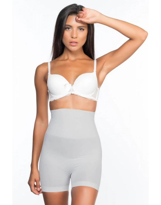 EKRU MI Emay 2075 Yüksek Bel Desenli Double Kısa Paça Korse