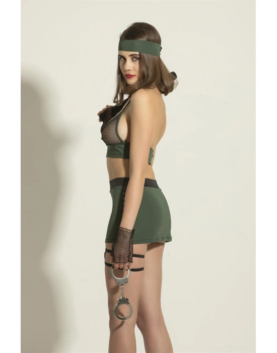 FANTEZİ FİLE SÜTYEN ETEK TAKIM YEŞİL (MGP6466)