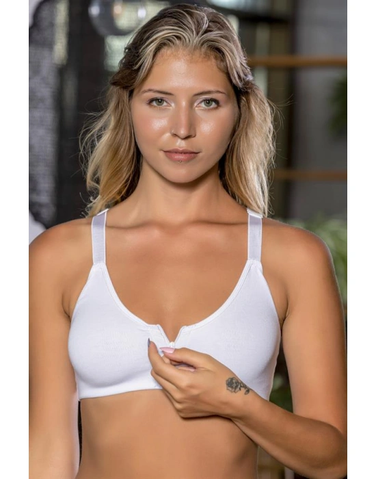 FERMUARLI PAMUKLU SPORCU SÜTYENİ BEYAZ (MGP1061)