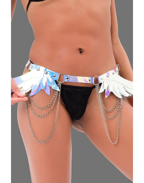 Gümüş Deriden İmal Edilmiş Şık Jartiyer Set 800419