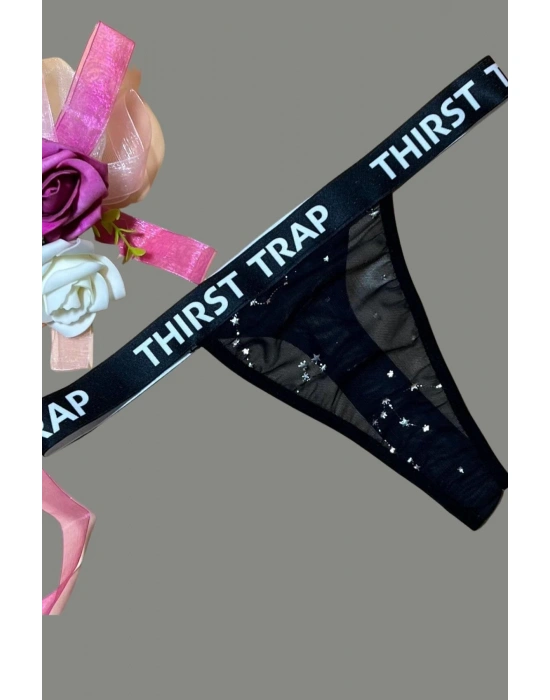 İp Kenar Yazılı String Külot  81902