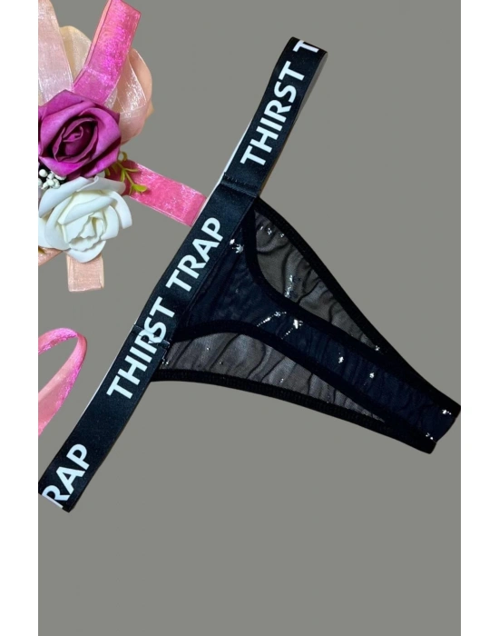 İp Kenar Yazılı String Külot  81902