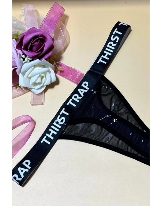 İp Kenar Yazılı String Külot  81902