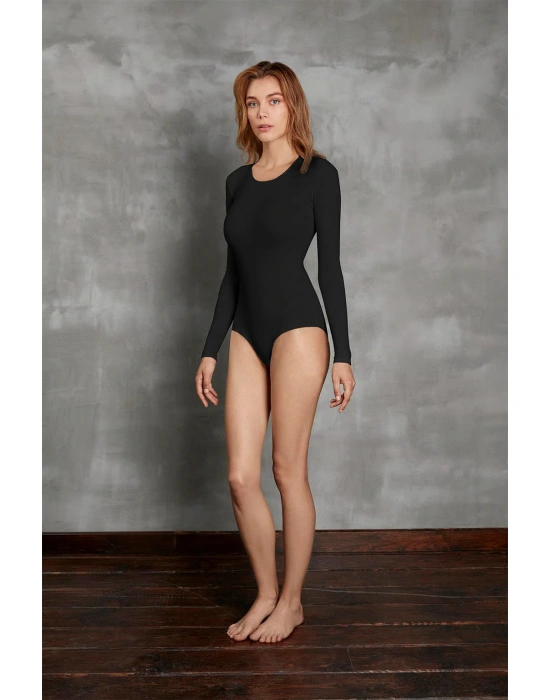 Kadın Uzun Kol %96 Viloft Termal Body Siyah 12453