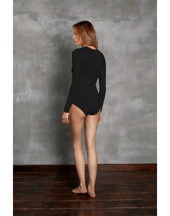 Kadın Uzun Kol %96 Viloft Termal Body Siyah 12453