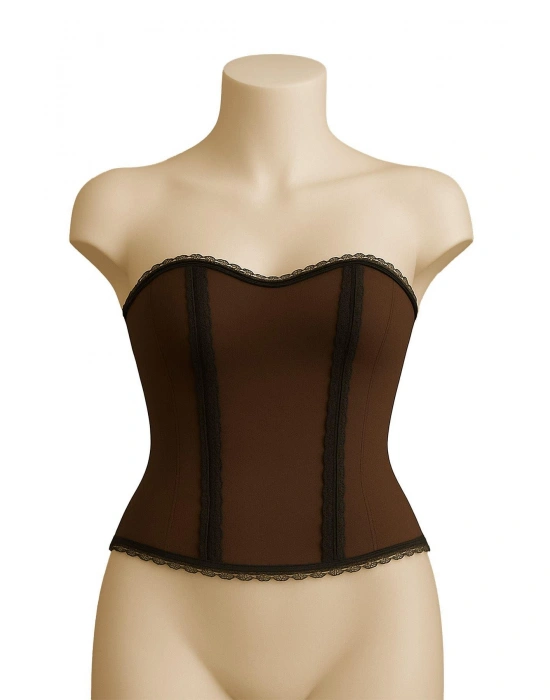 KAHVE MI Emay 9155 F Fırfırlı Terletici Büstiyer