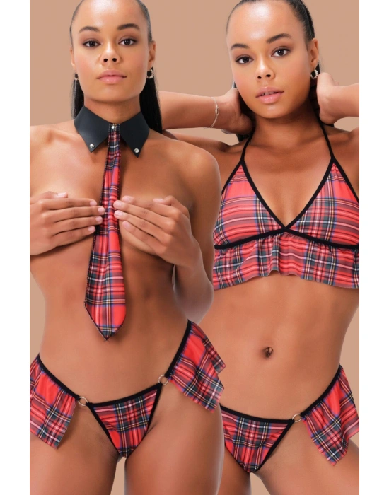 Kareli Kumaş ve Baskılı Fantezi İkli Kostüm Set 51171-51172