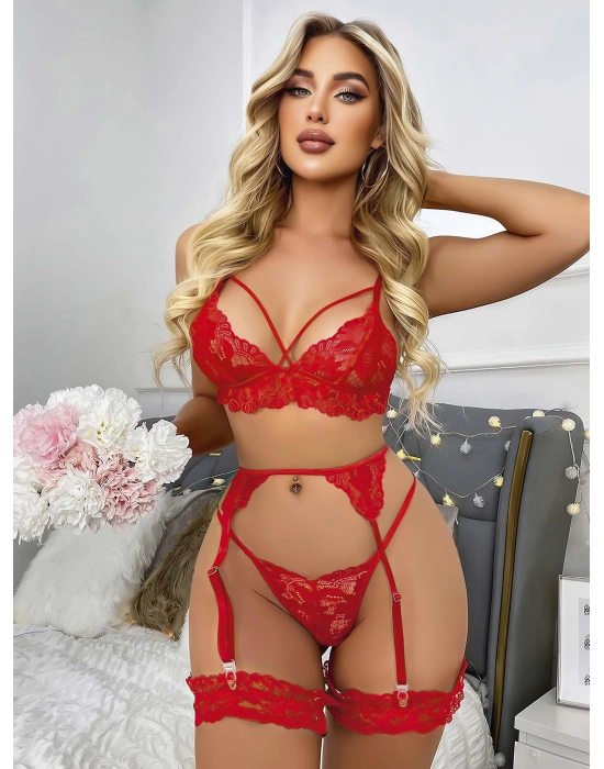 Kırmızı Jartiyer Fantezi 5'li Takım 2012