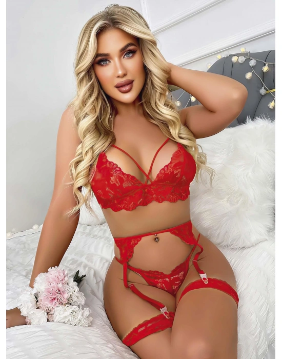 Kırmızı Jartiyer Fantezi 5'li Takım 2012